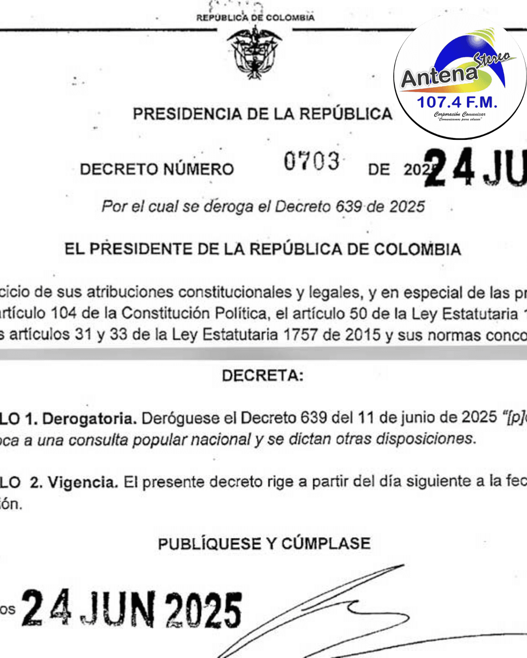 Petro derogó convocatoria a consulta popular tras aprobación de reforma laboral