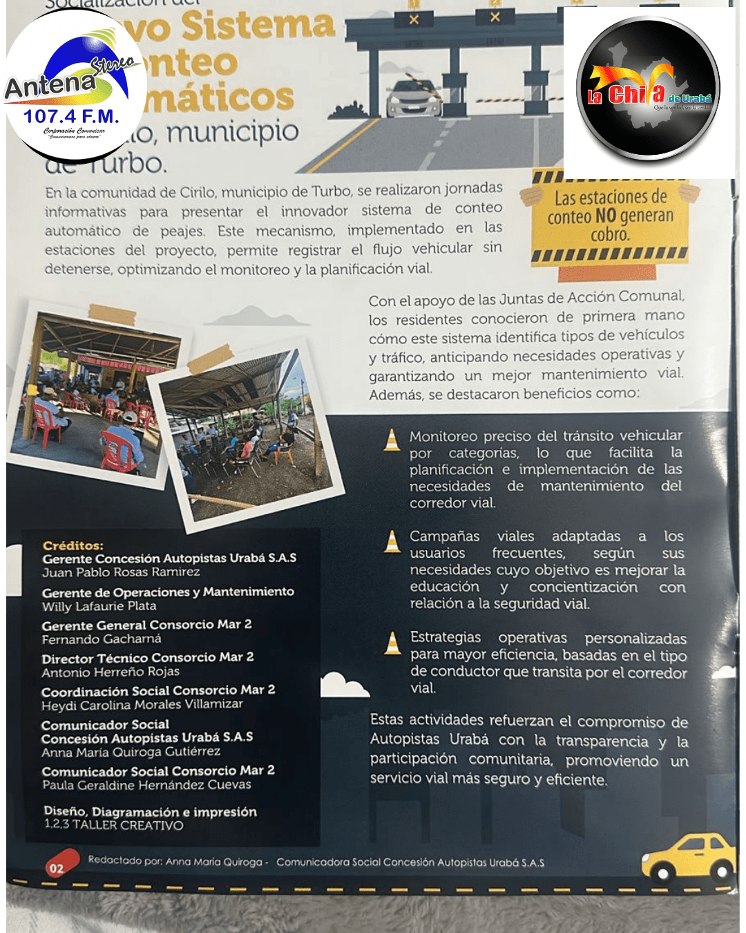 “No al peaje de Cirilo”: líderes comunitarios rechazan conteo automático y denuncian afectaciones a la población rural