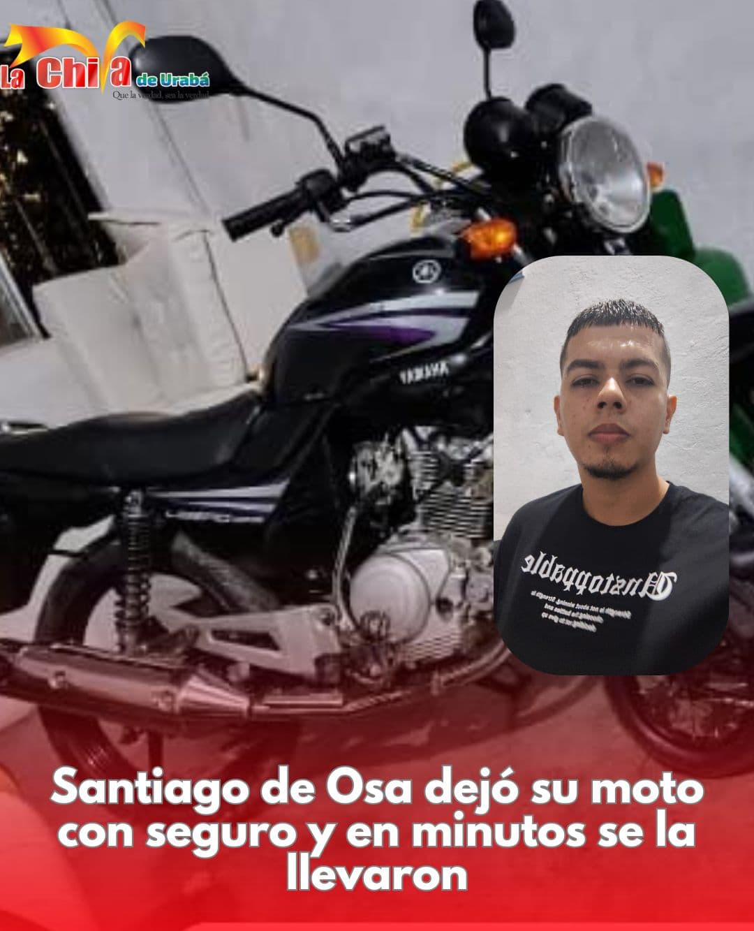 Le robaron la motocicleta cerca a la estación de policía de Apartadó