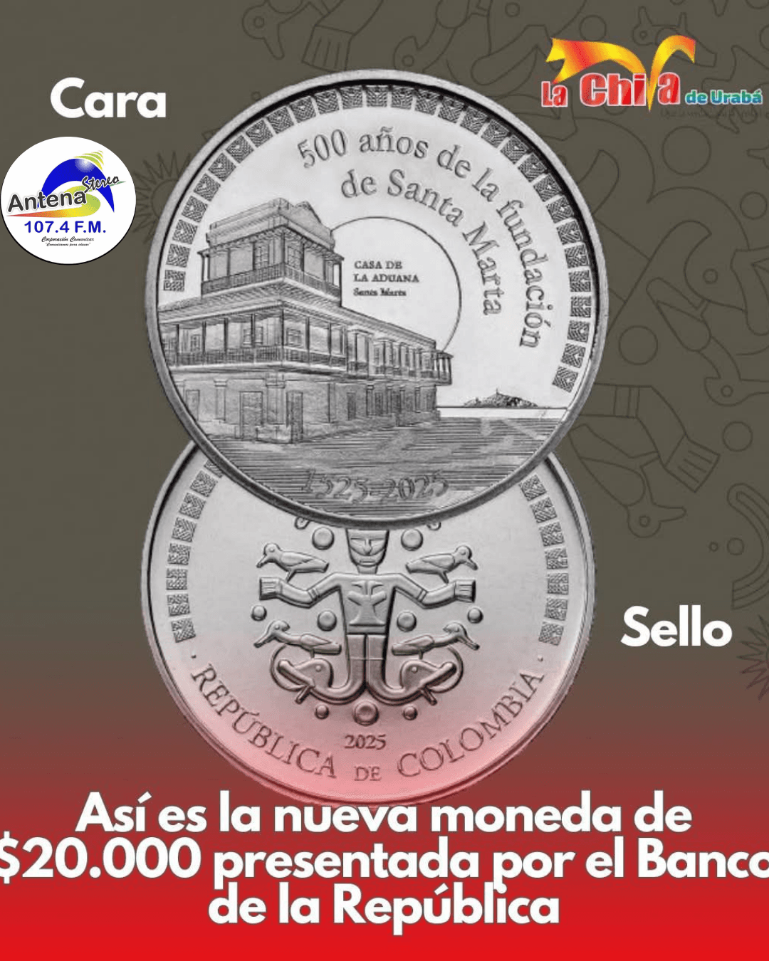 Ban-República lanzó moneda de $20.000 por los 500 años de Santa Marta