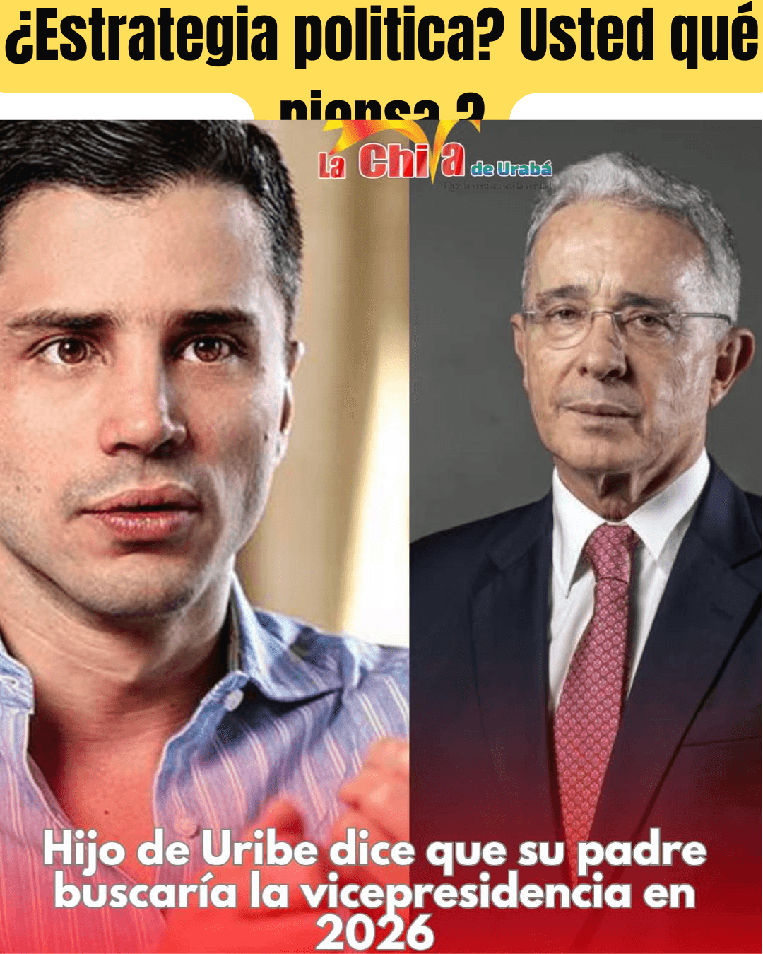 ¿Puede Álvaro Uribe ser vicepresidente en 2026? La propuesta de su hijo Tomás, agita el debate político