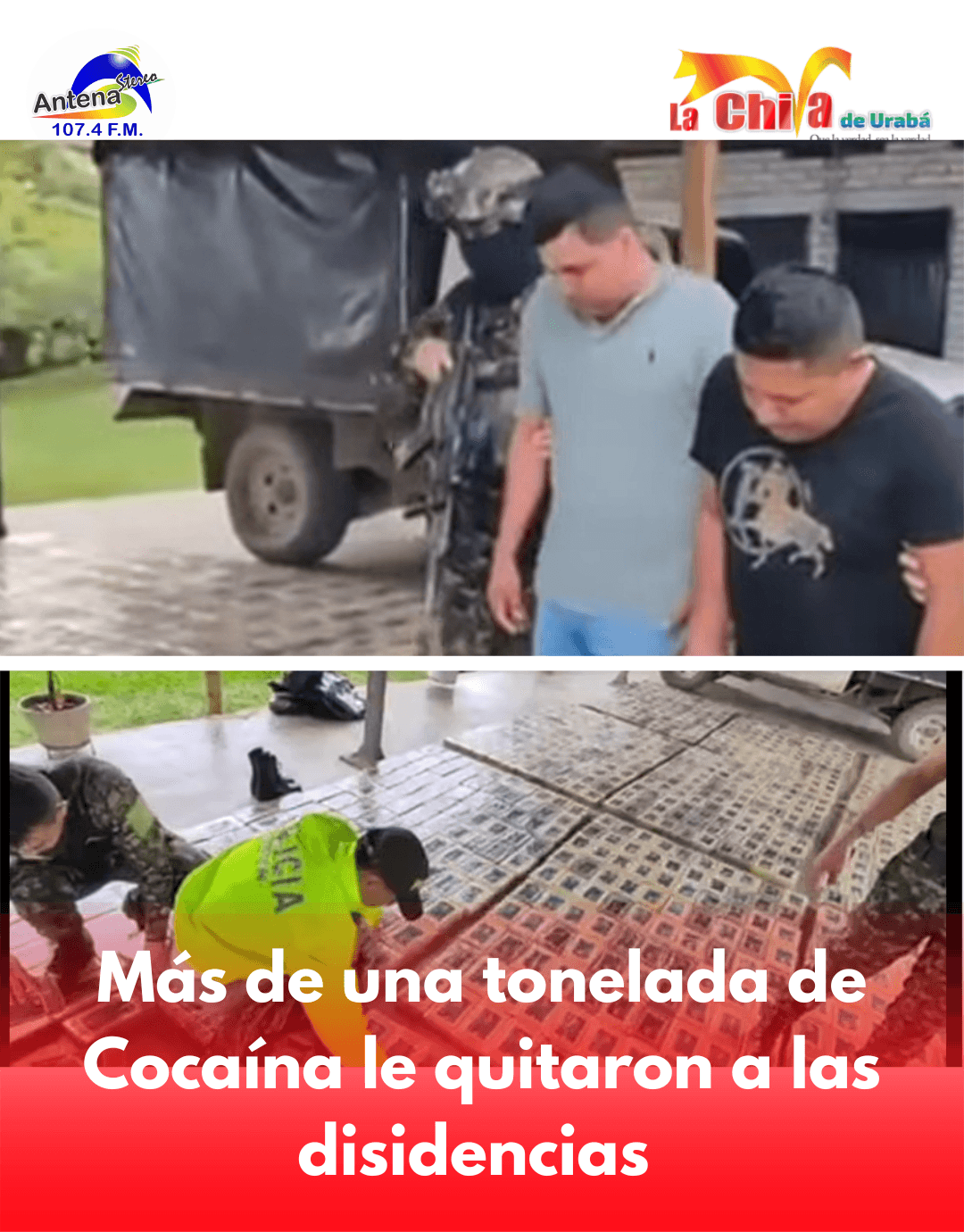 Golpe a las d1sidenci4s les incautaron más de una tonelada de c0caín4 en Cauca