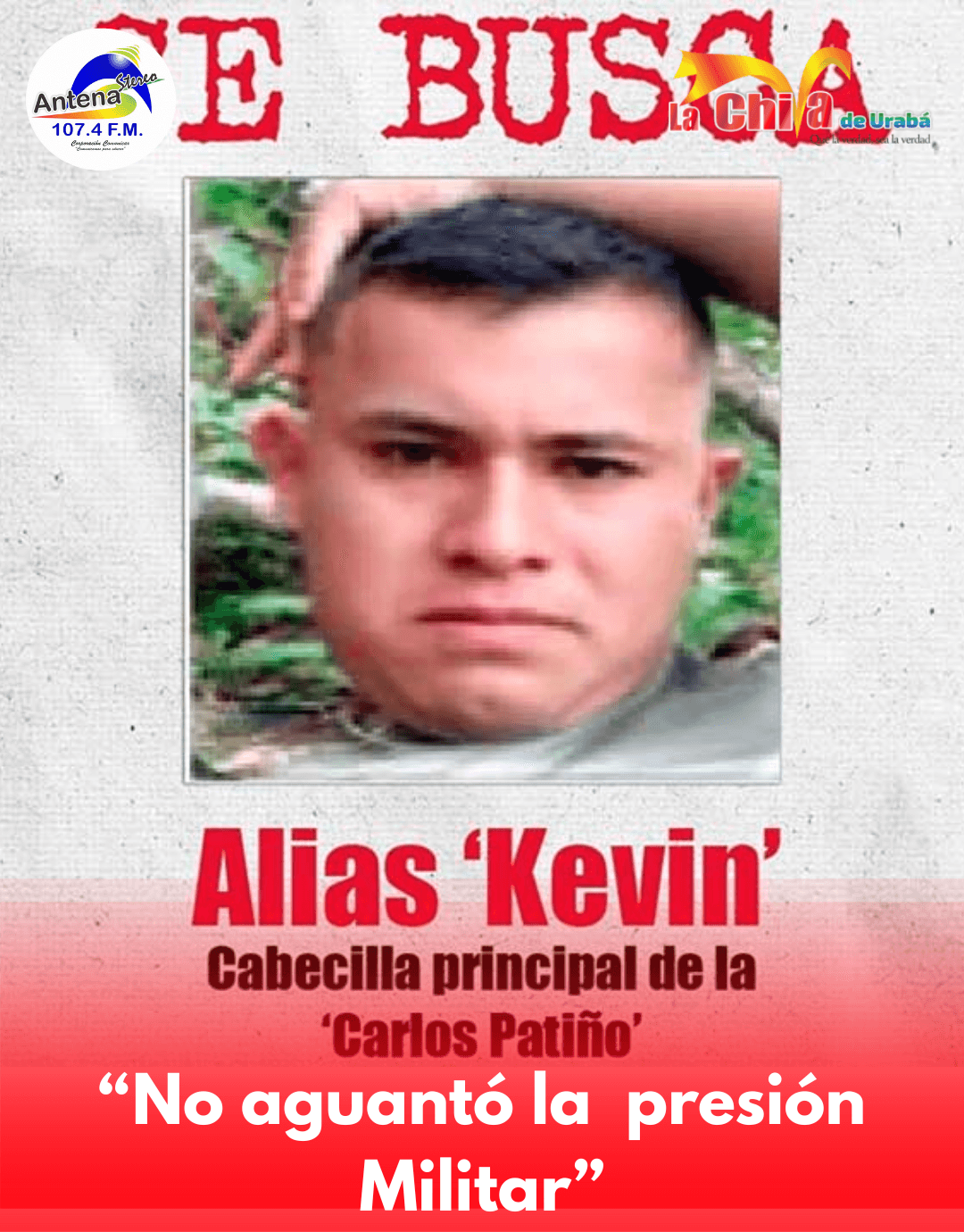 ‘Kevin’ otro pez gordo de “Mordiscos” no aguantó la presión militar en el Cañón del Micay