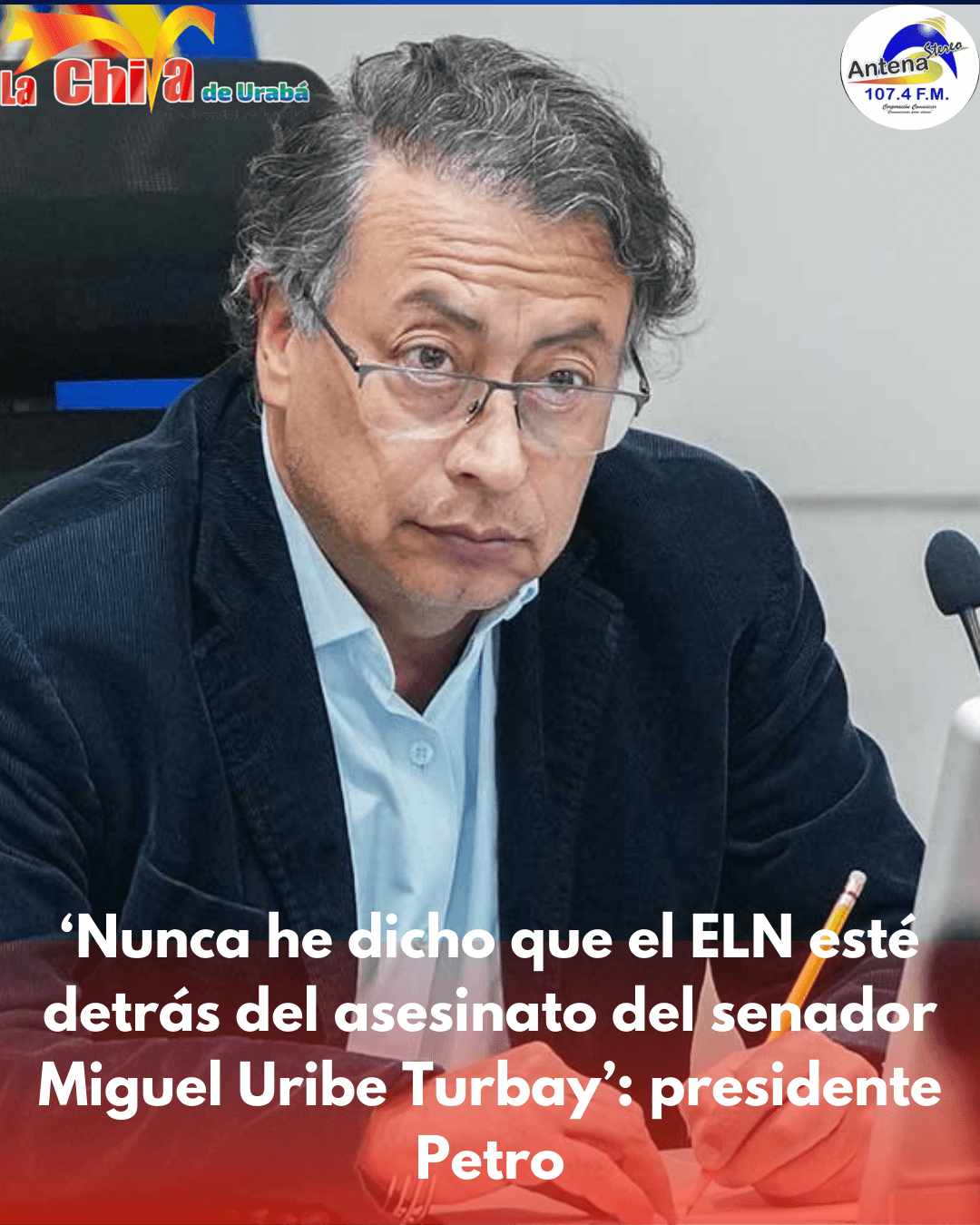 Petro insistió que a Miguel Uribe lo habría asesinado la Nueva Marquetalia y no el ELN