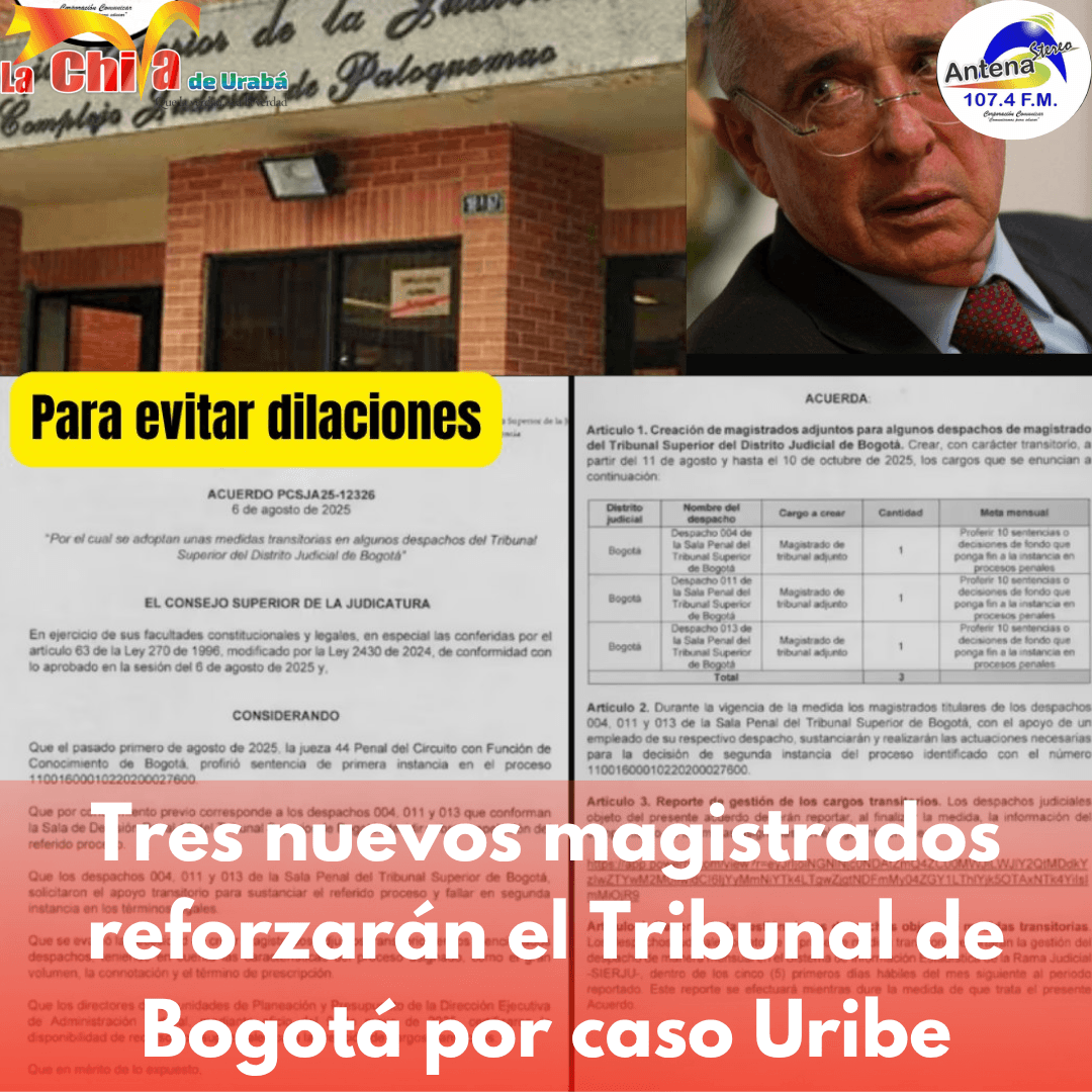 Judicatura refuerza al Tribunal Superior de Bogotá, con nuevos magistrados