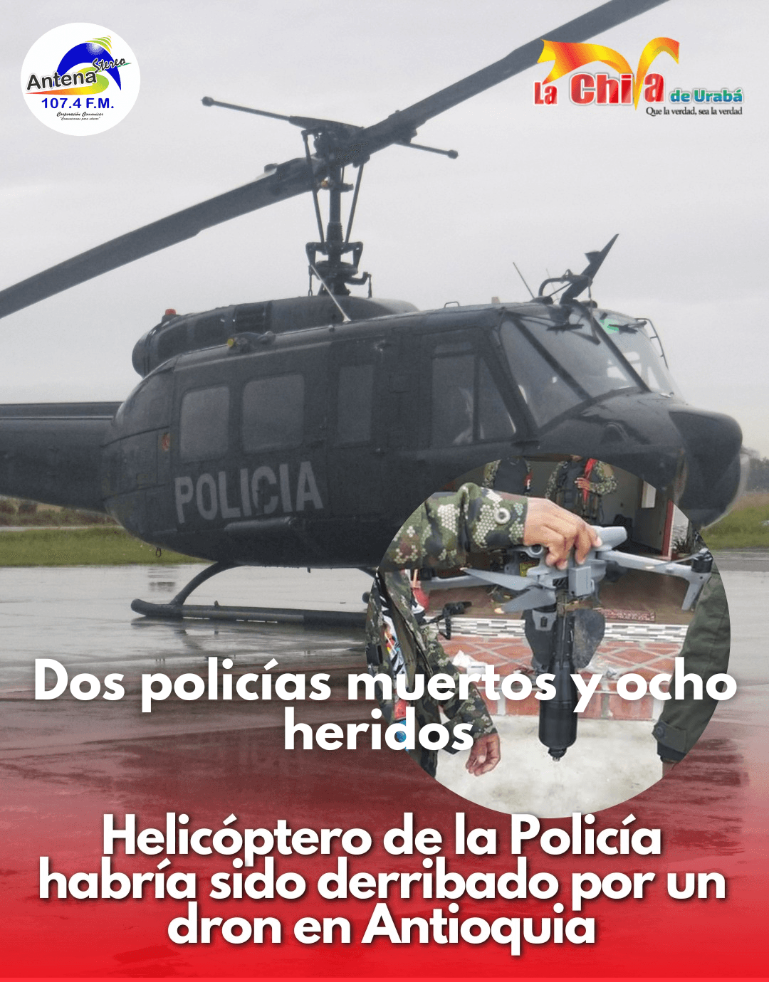 Helicóptero de la Policía derribado con dron en Amalfi