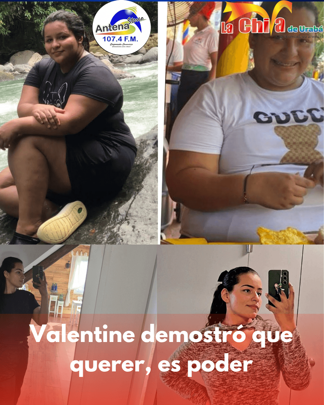 La transformación de Valentine, de 150 a 75 kilos en un año