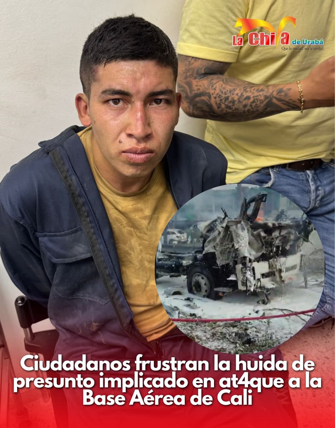 Ciudadanos detuvieron a un presunto autor del atentado en la Base Aérea de Cali