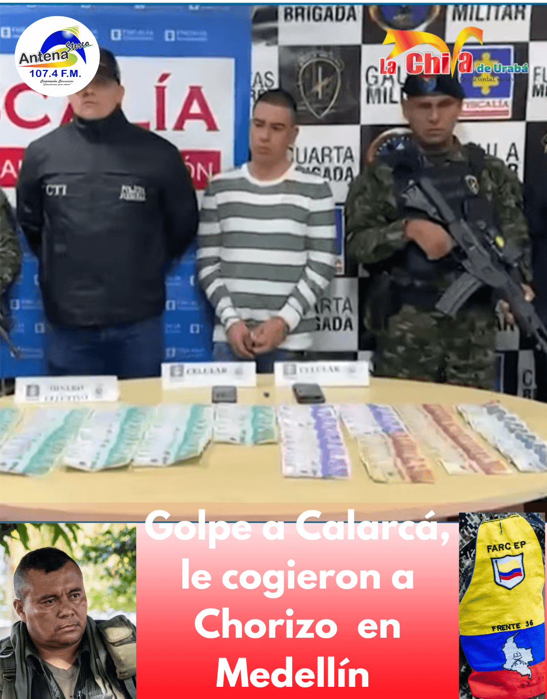 A Chorizo lo capturaron en Medellín por manejar el dinero de Calarcá