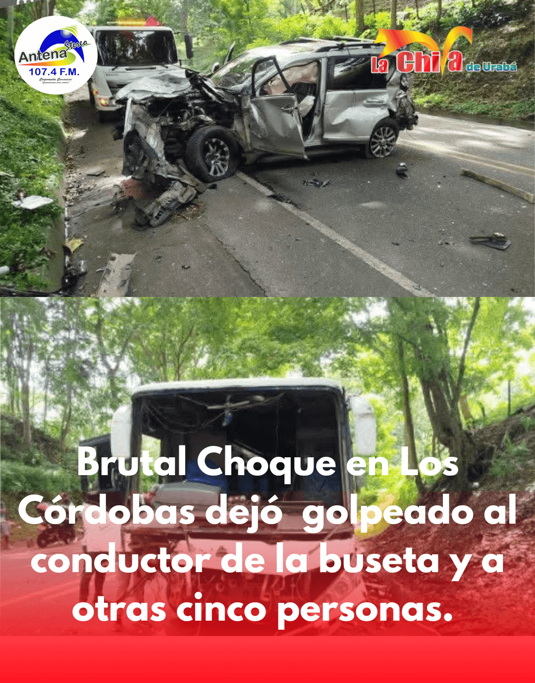 Choque en la vía Montería–Arboletes dejó varios heridos, el conductor responsable huyó
