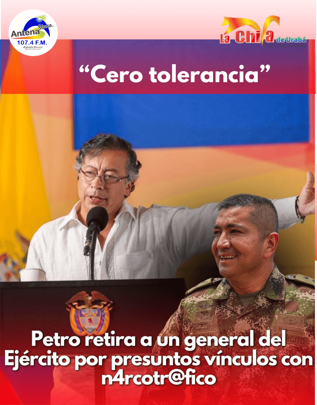 Petro retiró del servicio al mayor general Hernando Garzón Rey por presuntos vínculos con narcotráfico