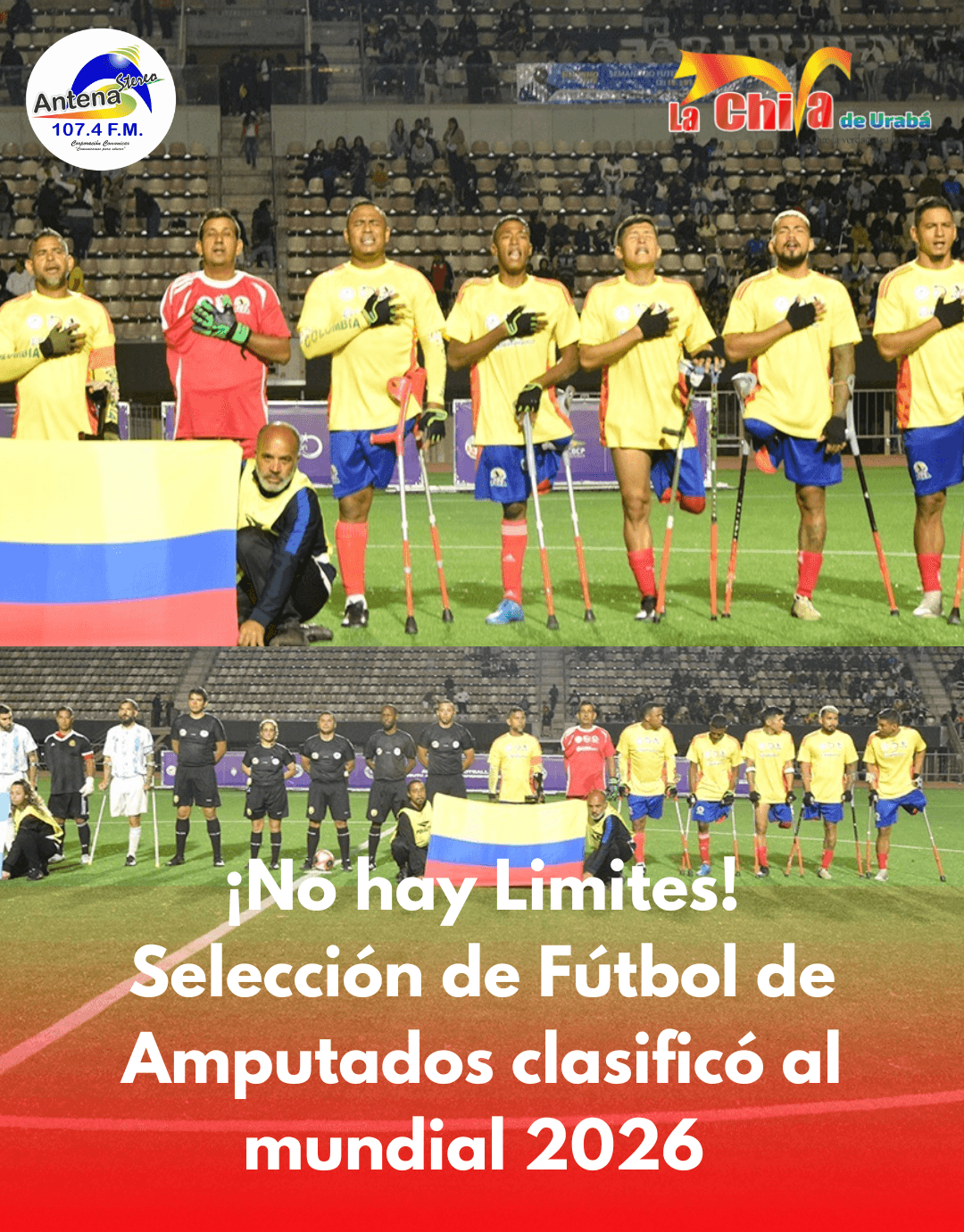 Selección Colombia de Fútbol de Amputados clasificó al Mundial  2026