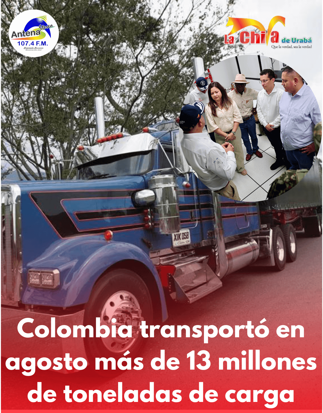 Colombia con récord histórico, movilizó en agosto   13,2 millones de toneladas de carga