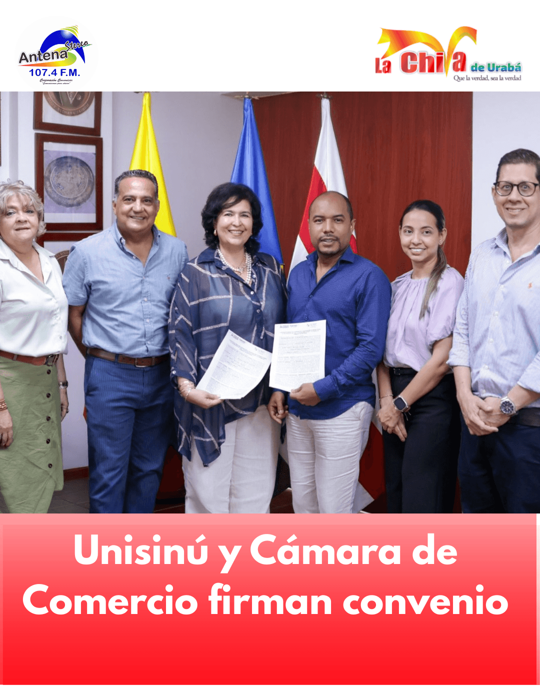 Unisinú y Cámara de Comercio firman convenio para impulsar desarrollo empresarial
