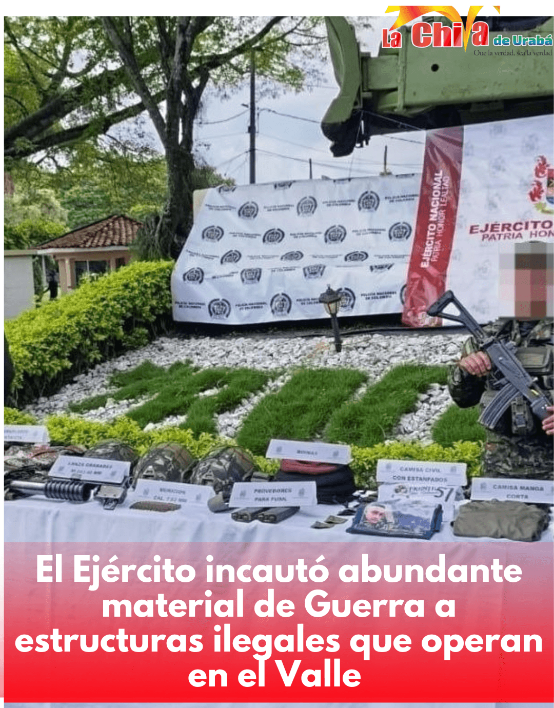 Ejército halló depósito con material de guerra en zona rural en Valle del Cauca