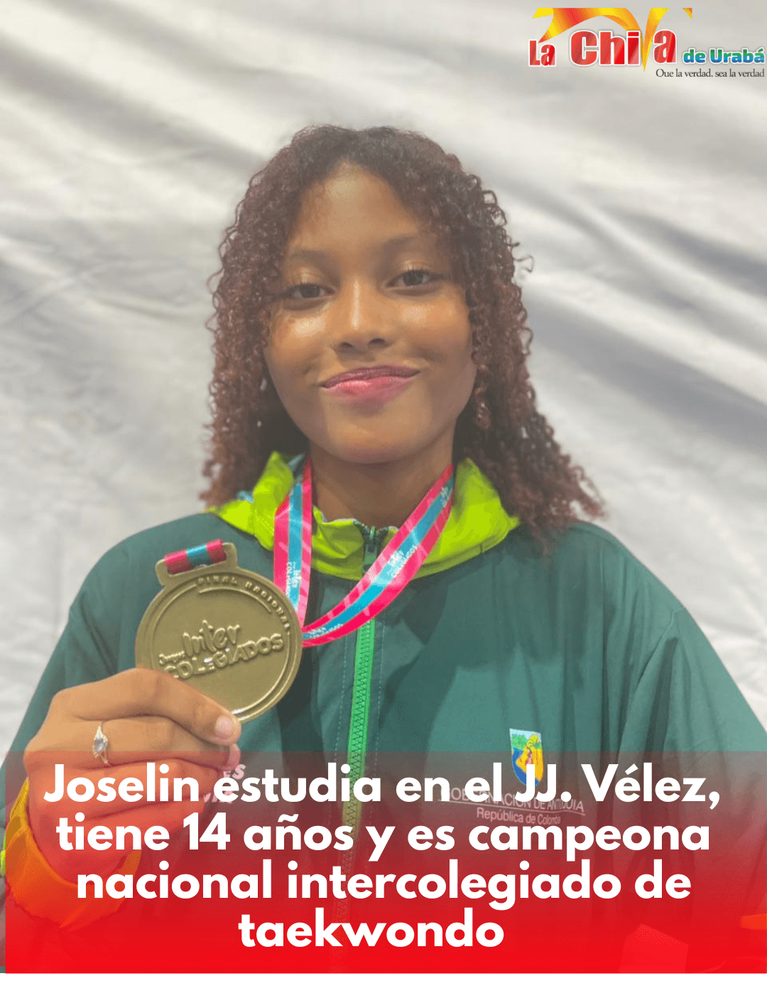 Joselin Gómez primera medalla de oro de Apartadó, en los Nacionales Intercolegiados