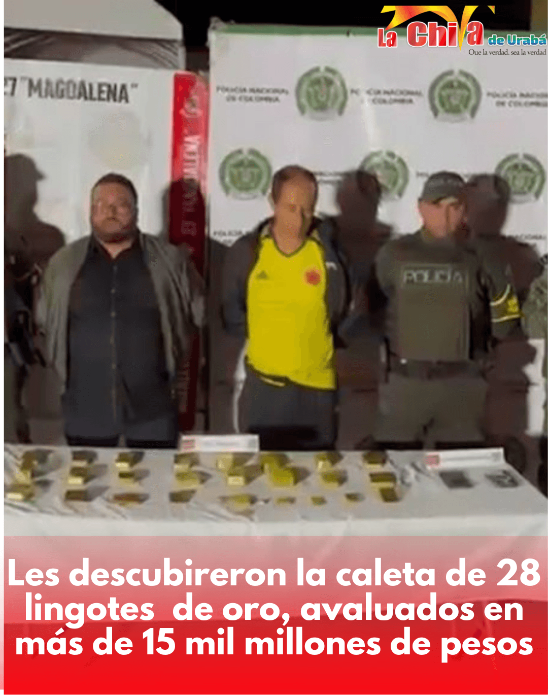 Viajaban muy confiados y les incautaron 28 lingotes de oro