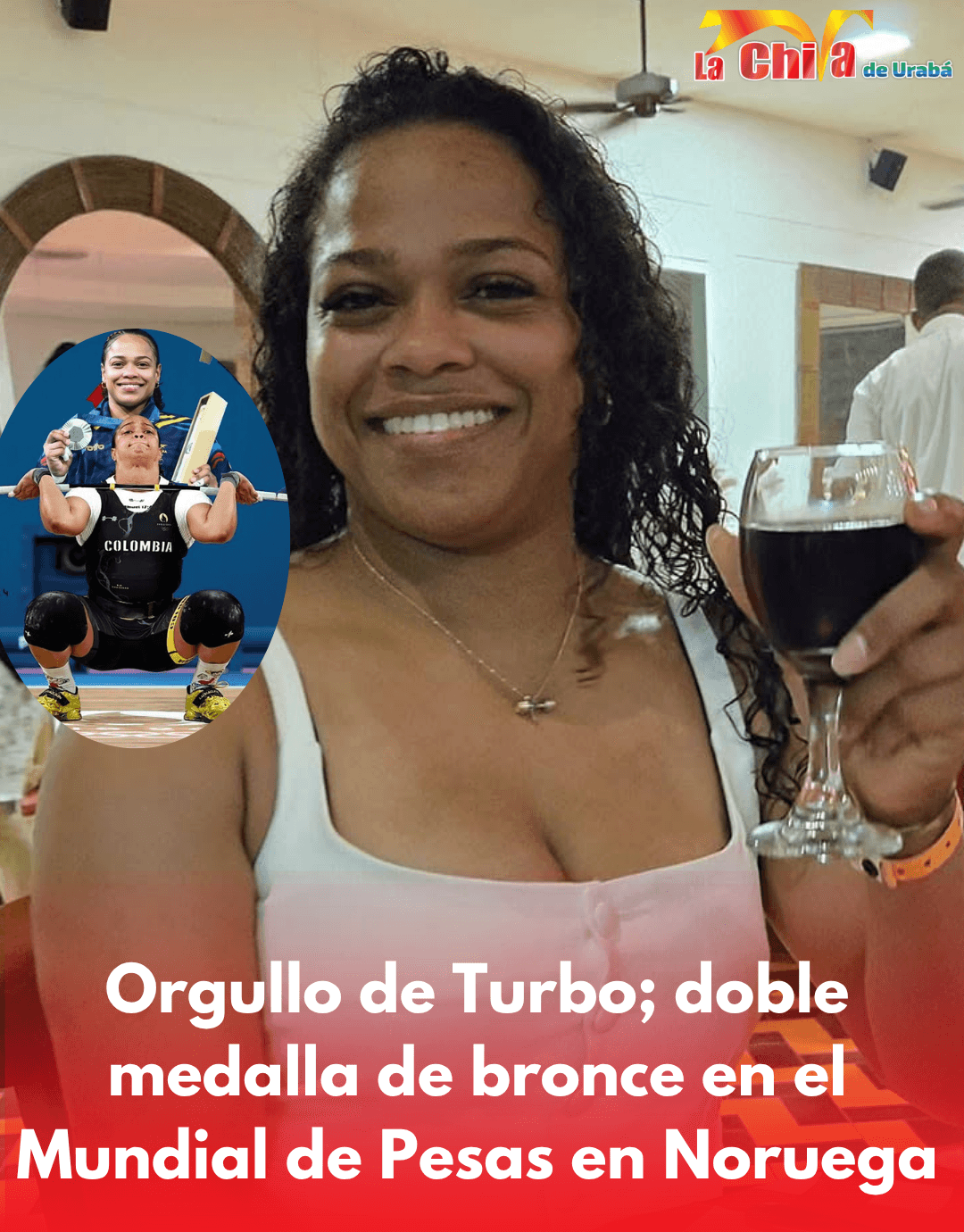 Orgullo de Turbo; doble medalla de bronce en el Mundial de Pesas en Noruega