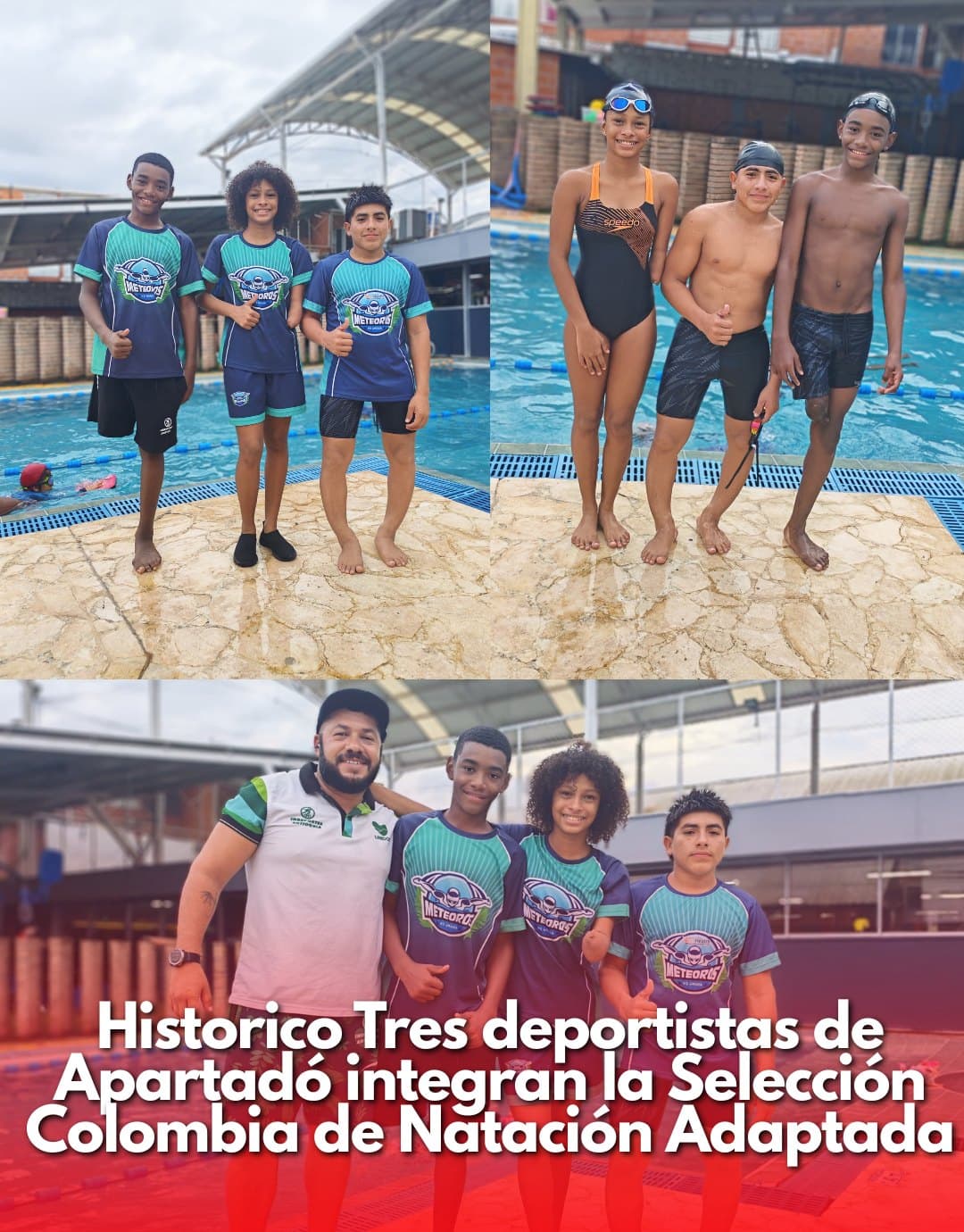 Son de Apartadó y representarán a Colombia en Centroamericanos Escolares de Natación Adaptada