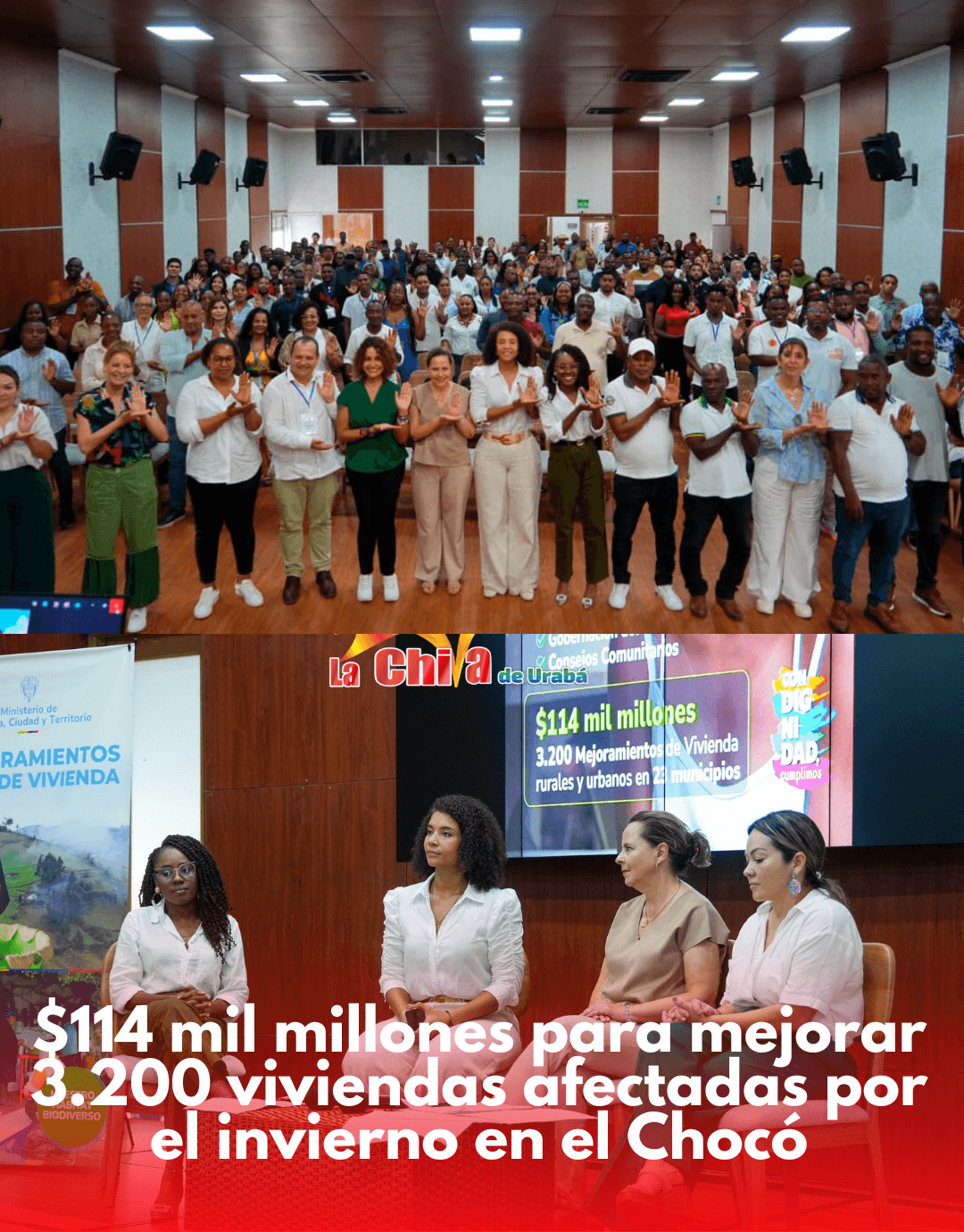 $114 mil millones para mejorar 3.200 viviendas afectadas por el invierno en el Chocó