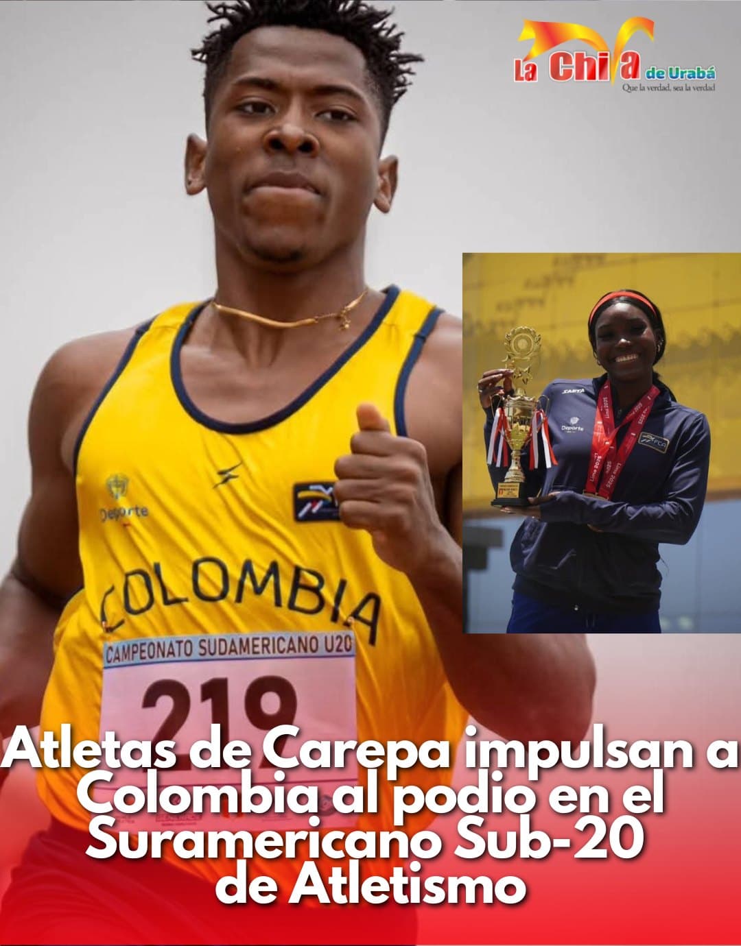Deportistas de Carepa brillaron en el Suramericano Sub-20 de Atletismo en Lima