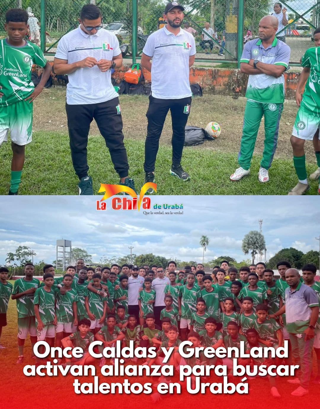 Once Caldas inició observación deportiva en alianza con GreenLand y Wakate de Urabá
