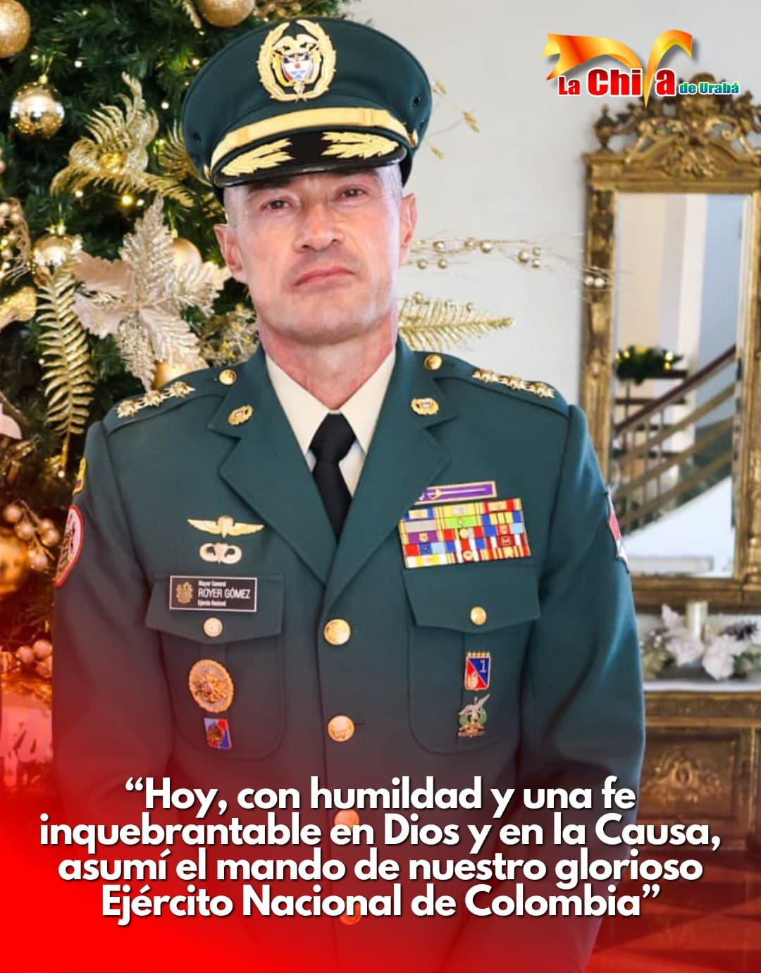 Mayor general Royer Gómez Herrera asumió como nuevo comandante del Ejército Nacional