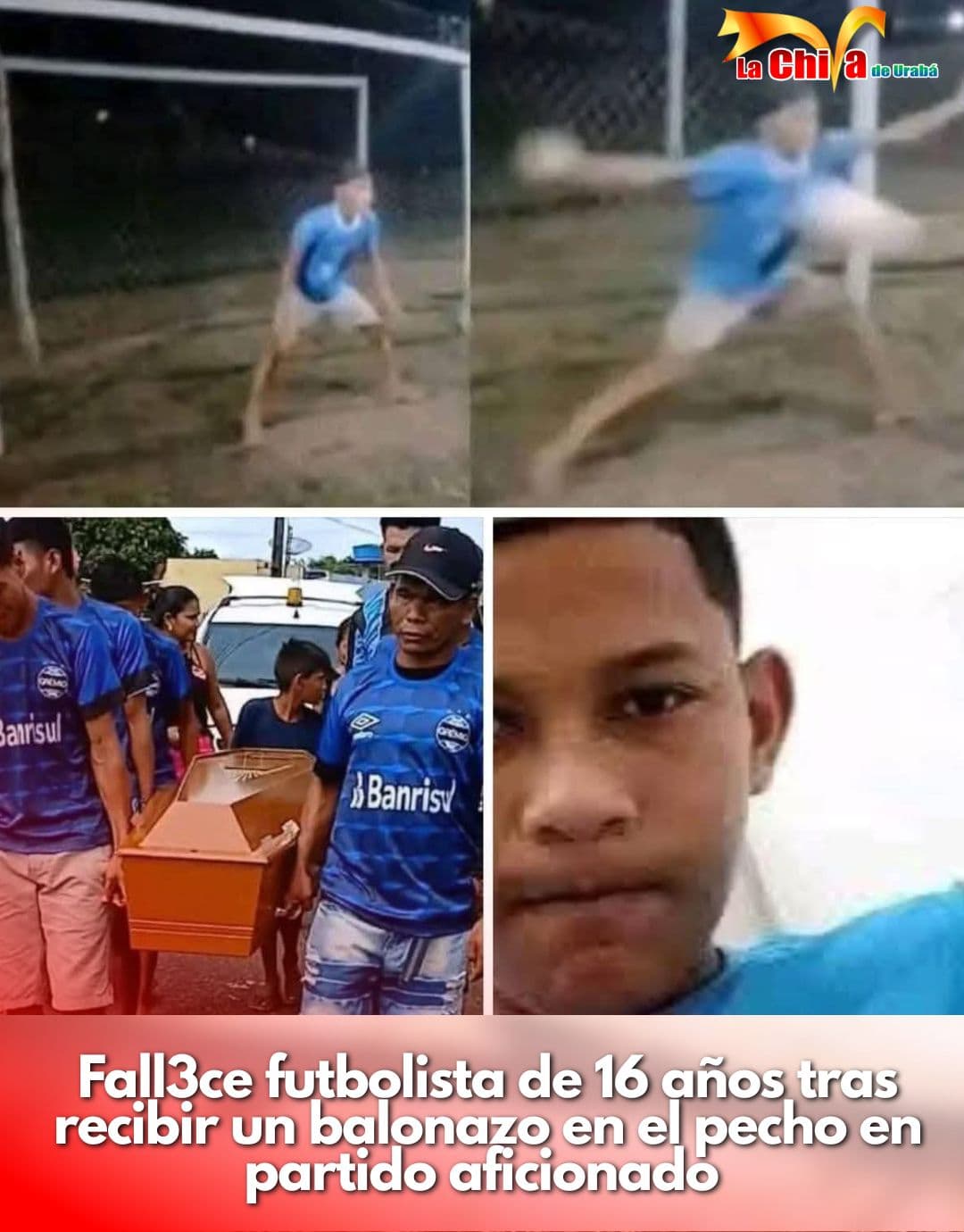 Joven Futbolista murió tras impacto de un balón en el pecho