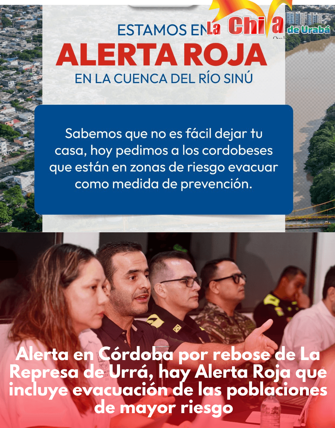 Córdoba decretó la Alerta Roja, por desbordamiento de la Represa de Urrá