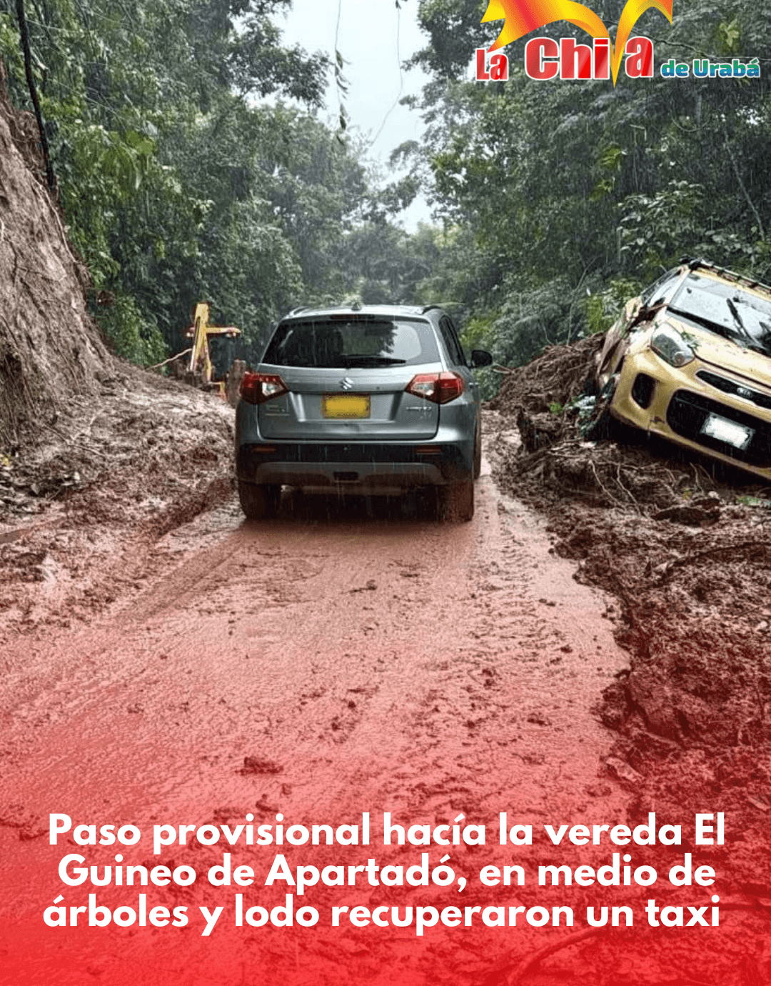 Operarios y comunidad de El Guineo habilitaron paso en la vía