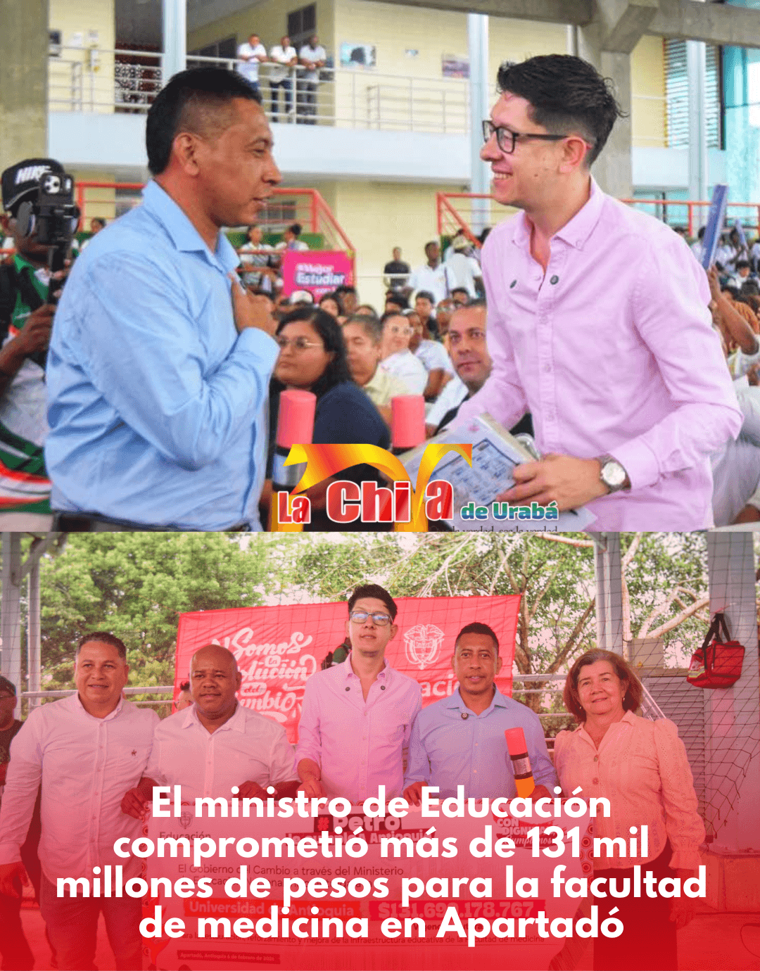 El ministro de Educación dijo en Apartadó que el Gobierno destinará $131 mil millones para la Facultad de Medicina