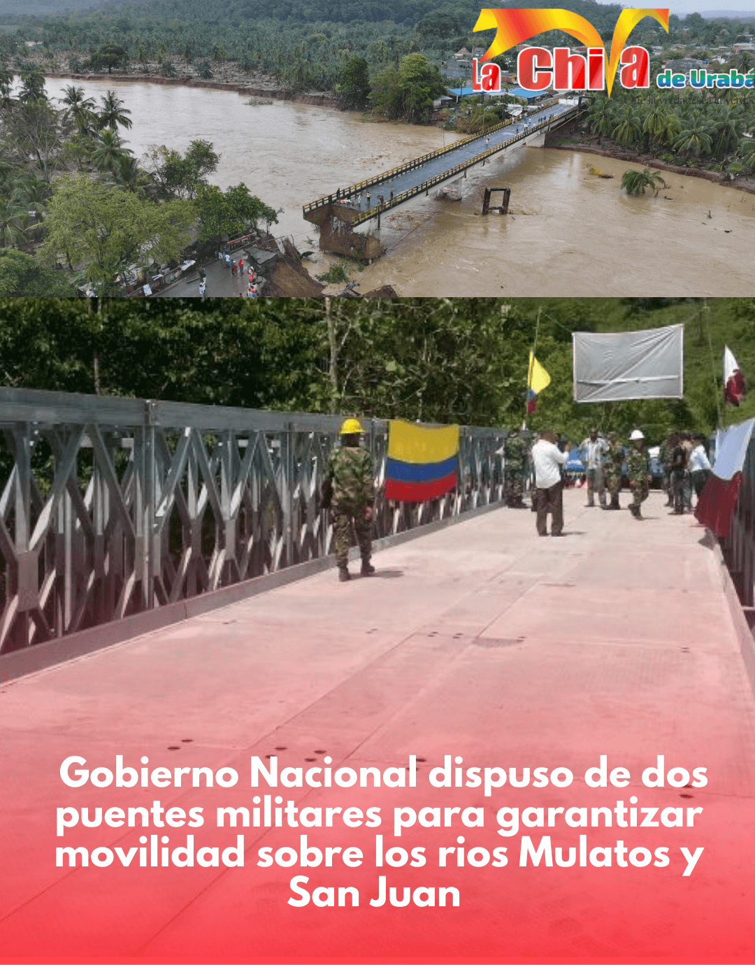 Gobierno Nacional anunció puentes militares para restablecer movilidad