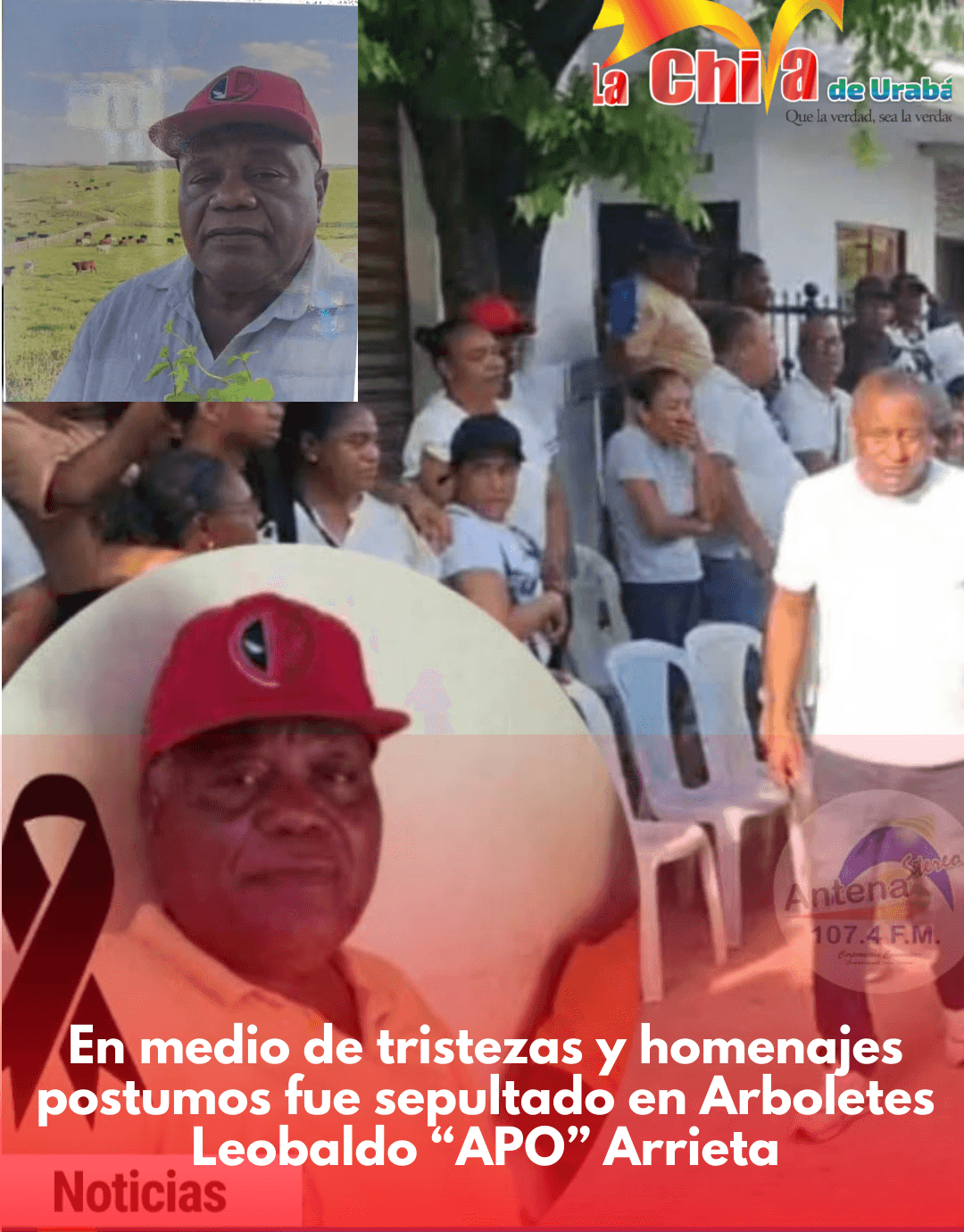 Duelo en Arboletes por la muerte del líder social y ganadero Leobaldo “Apo” Arrieta