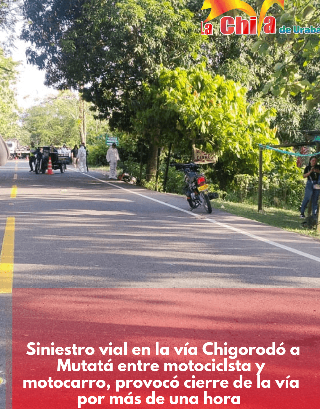 Otro siniestro vial en la carretera al mar en Urabá, dejó una persona muerta