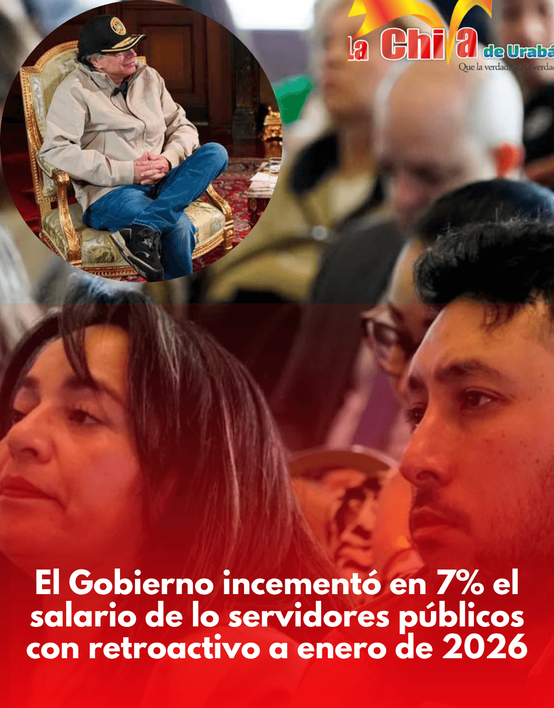 Aumento salarial de servidores públicos del 7% en 2026 en Colombia