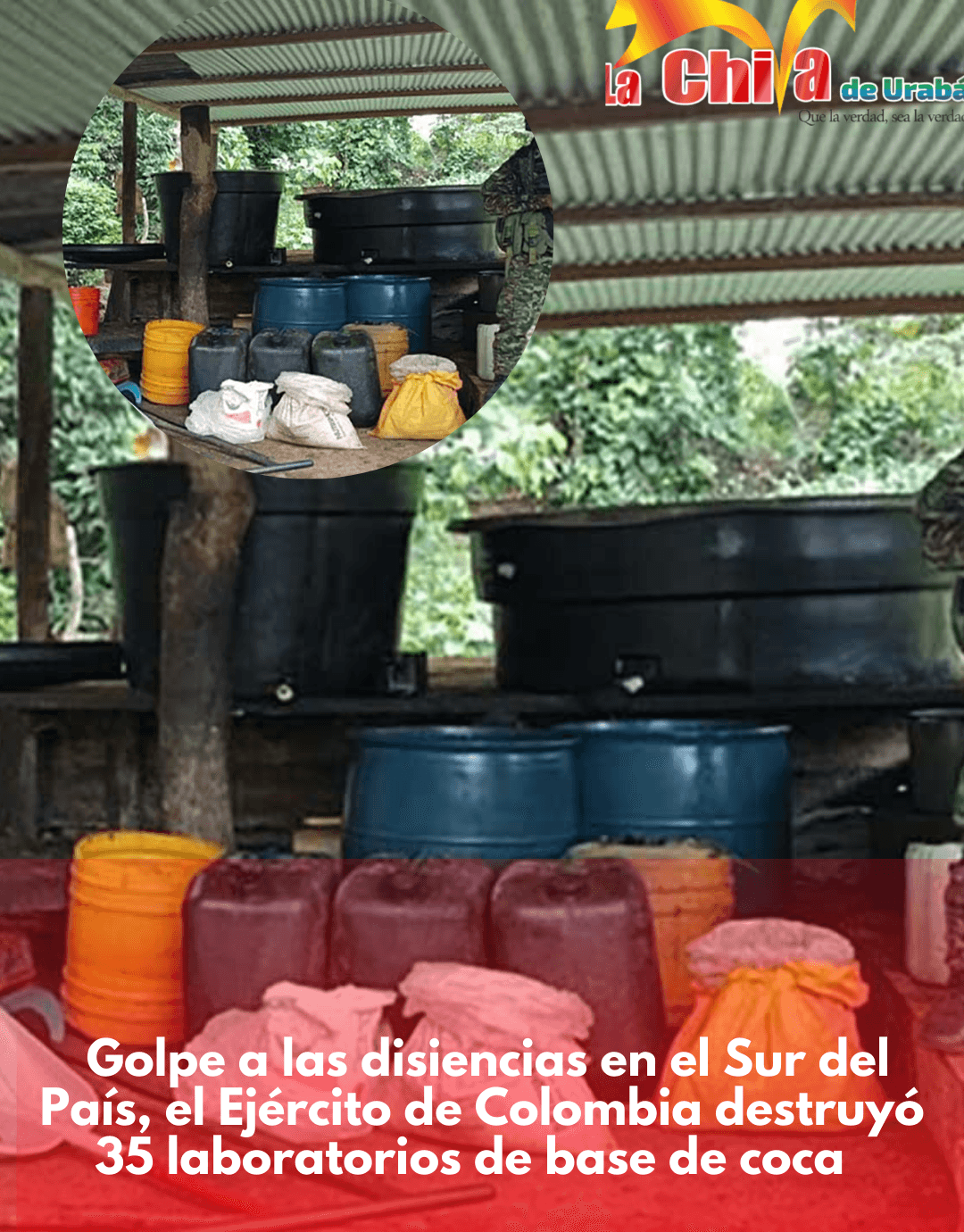 Ejército destruyó 35 laboratorios de pasta base de coca