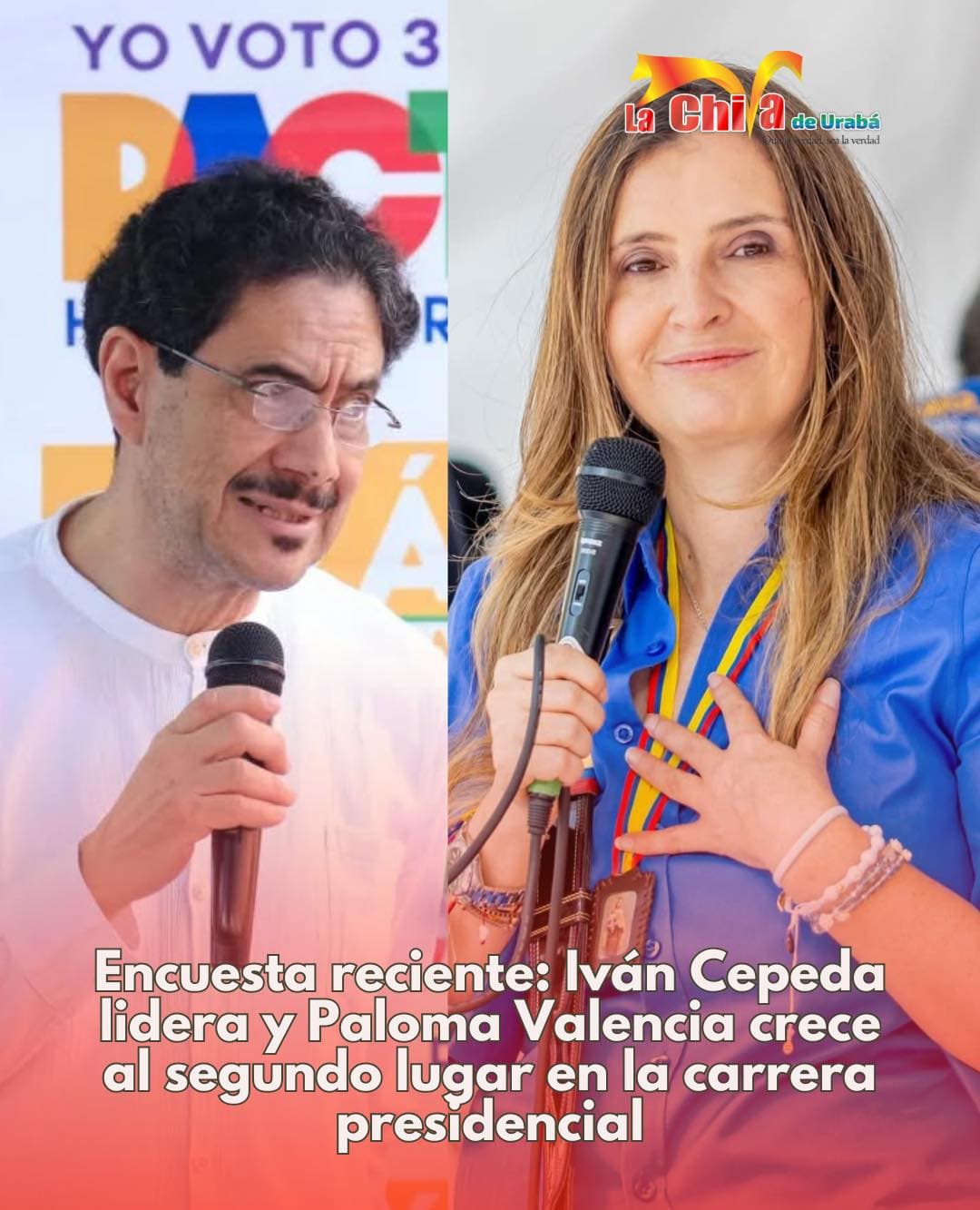 Iván Cepeda sigue ganando encuestas, pero ahora la segunda es Paloma