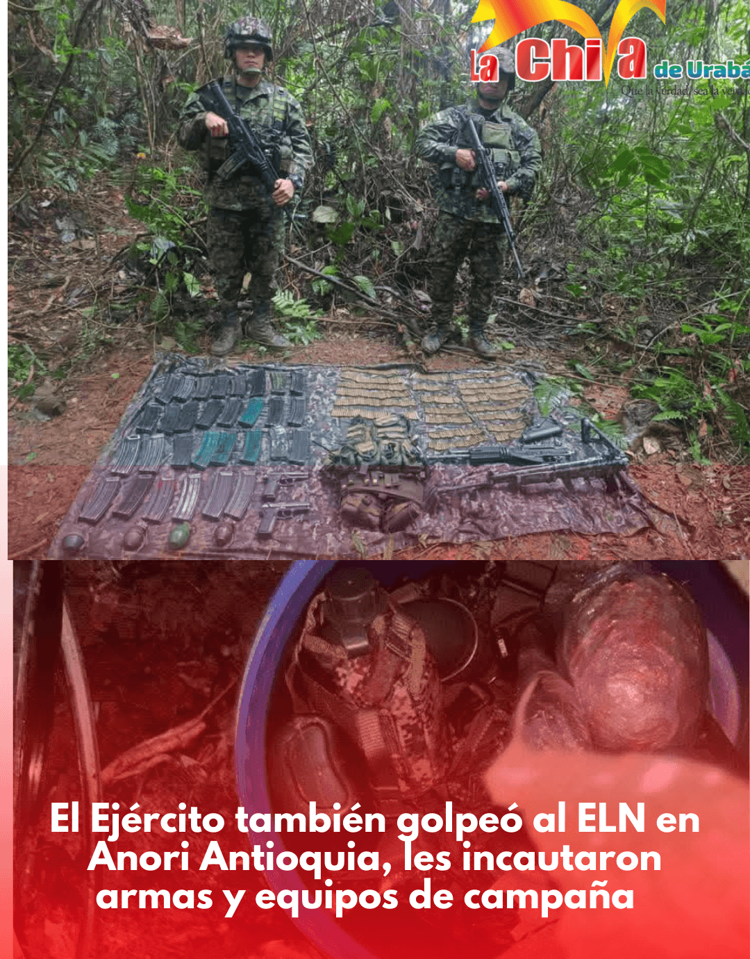Ejército sigue a la ofensiva,incautó armas y municiones al E.L.N