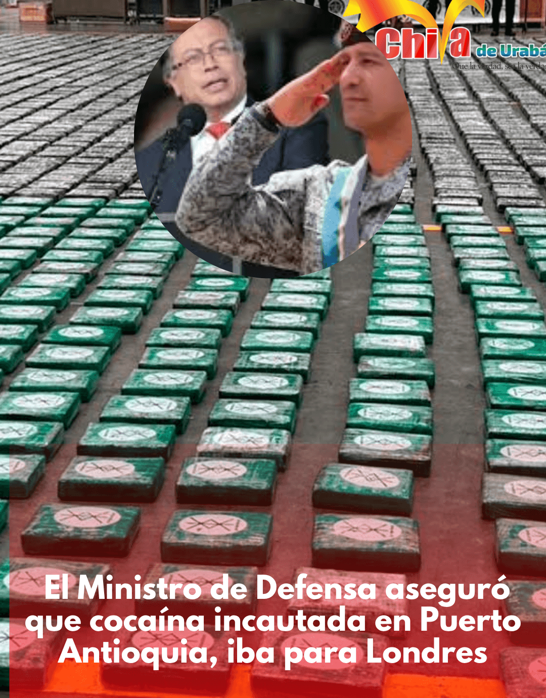 El ministro de defensa dijo que las 4 toneladas de cocaína iban para Londres