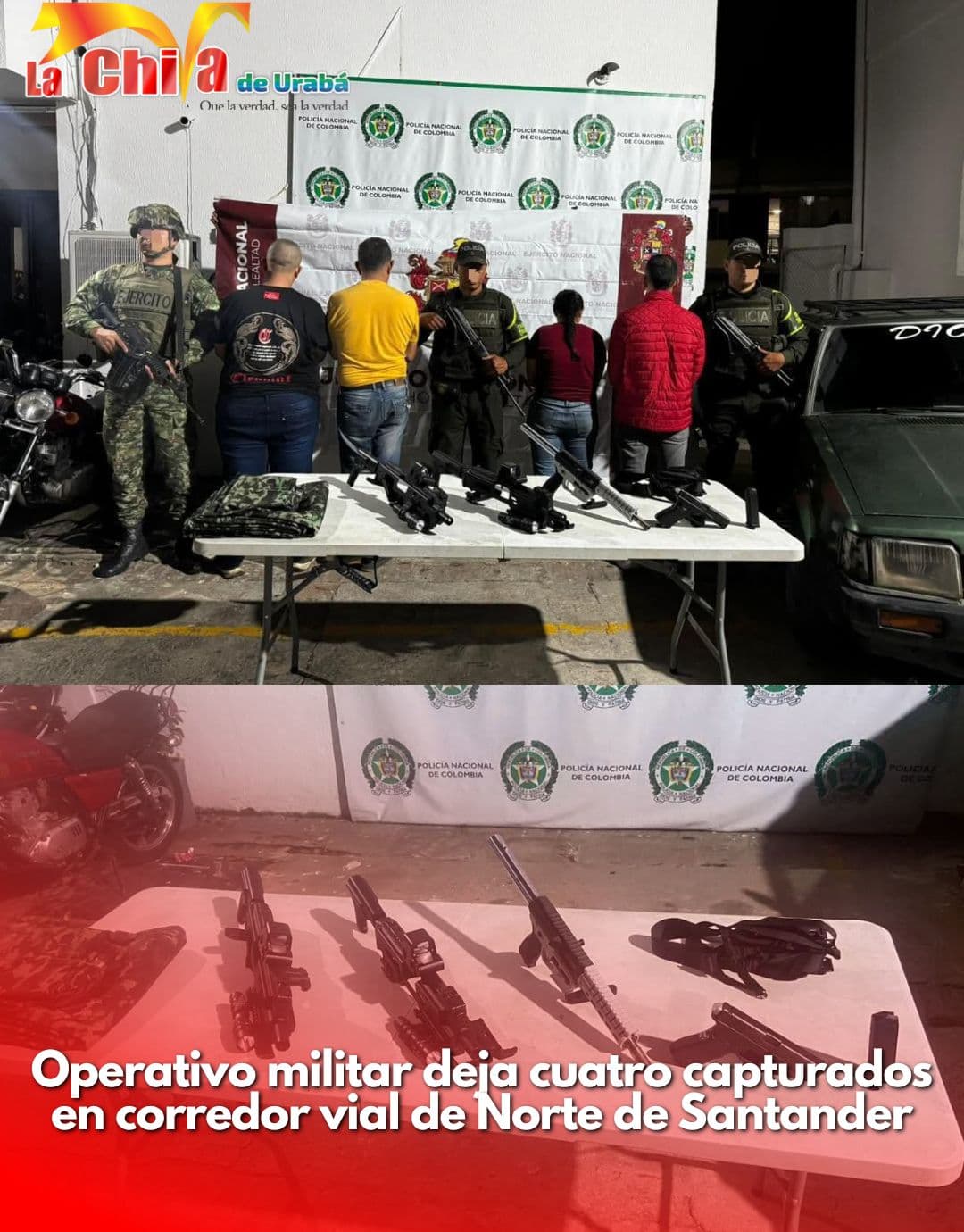 Cayeron cuatro presuntos integrantes del ELN en la vía Ocaña–Cúcuta