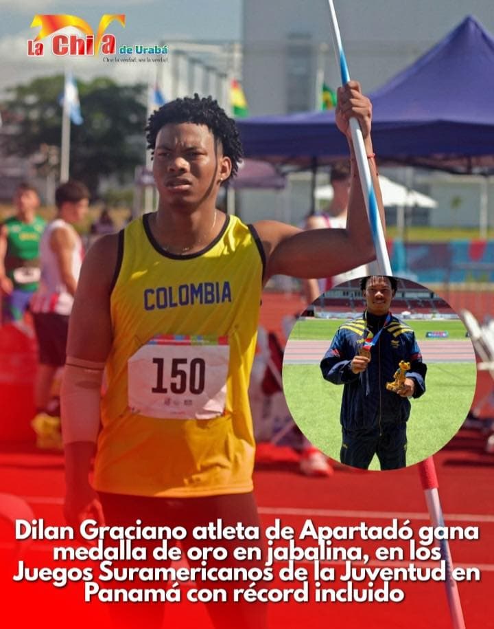 Dilan Graciano ganó oro en jabalina y rompió récord en los Juegos Suramericanos  en Panamá