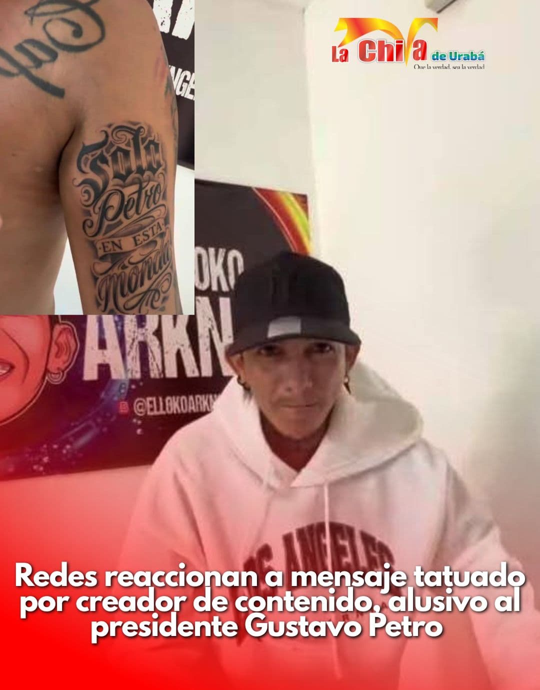 El Loko Arkangel se tatuó a Gustavo Petro y puso a opinar a sus seguidores