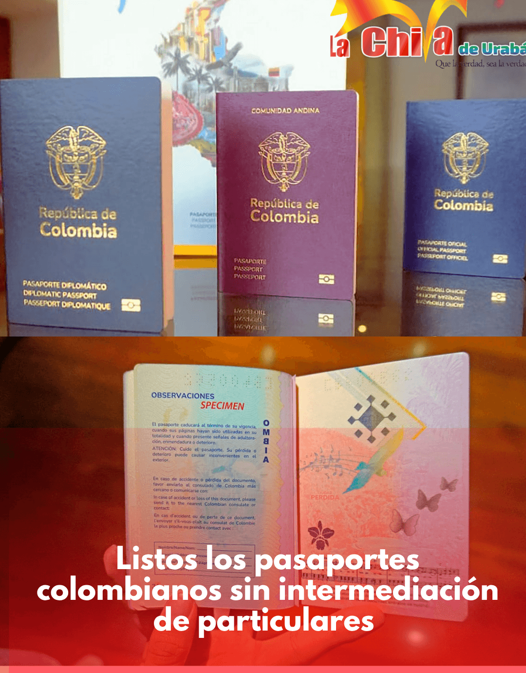 Estado colombiano retomó el control del pasaporte