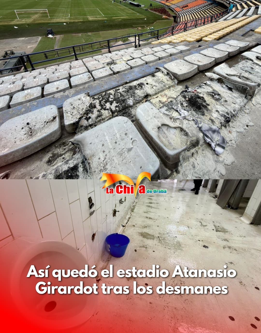 Estadio Atanasio Girardot sufrió millonarios daños tras hechos vandálicos en Medellín