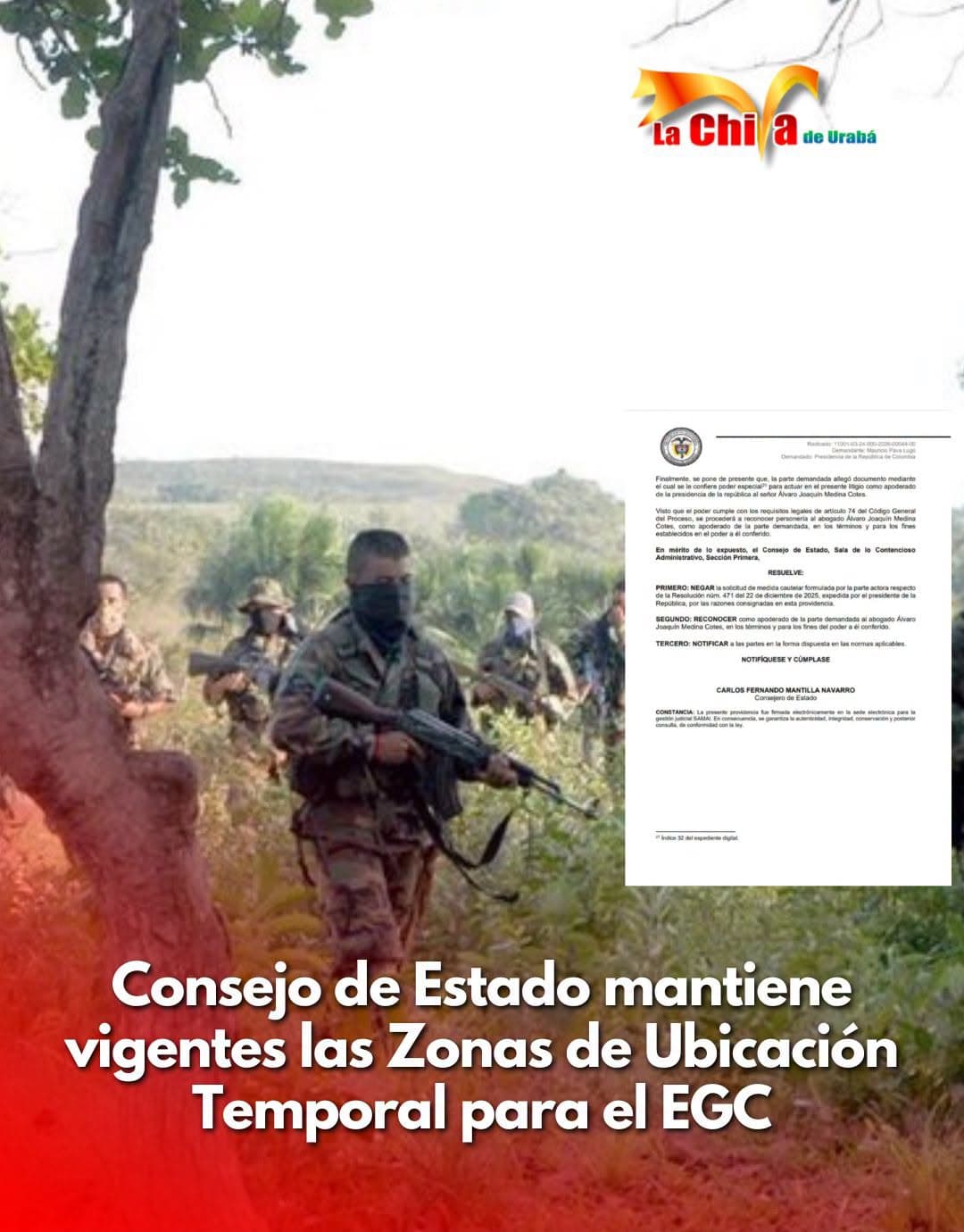 Consejo de Estado avaló Zonas de Ubicación para el EGC en Belén de Bajirá, Unguía y Tierralta