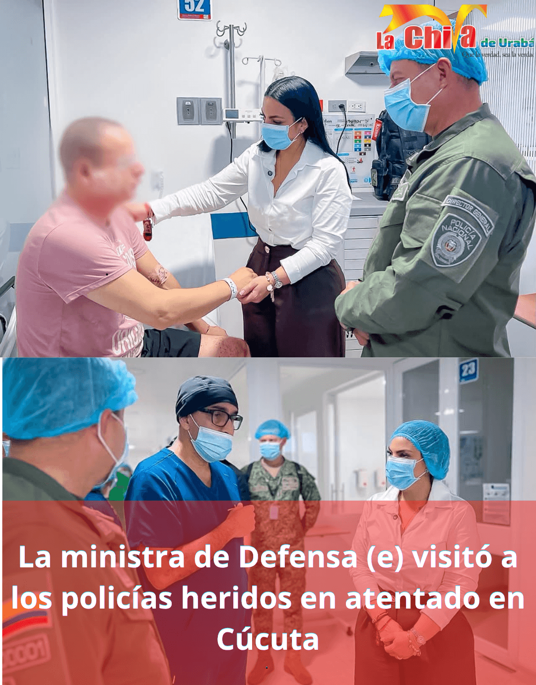 MinDefensa (e) visitó a policías heridos tras atentado terrorista en Cúcuta